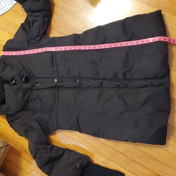 Soia & Kyo down / feather puffer winter coat. Black. L. Bow detail at the back. - Picture 10 of 16